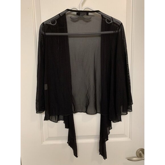 XL Sheer Open Front Black Cardigan Lightweight Whimsygoth Boho Chic Gothic Vamp - Picture 3 of 7